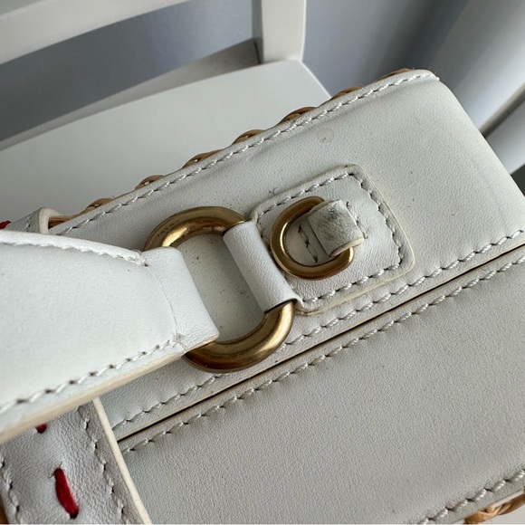 Mehry Mu Fey Large Leather Rattan Straw Box Bag w/ Long Shoulder Crossbody Strap - Picture 16 of 16